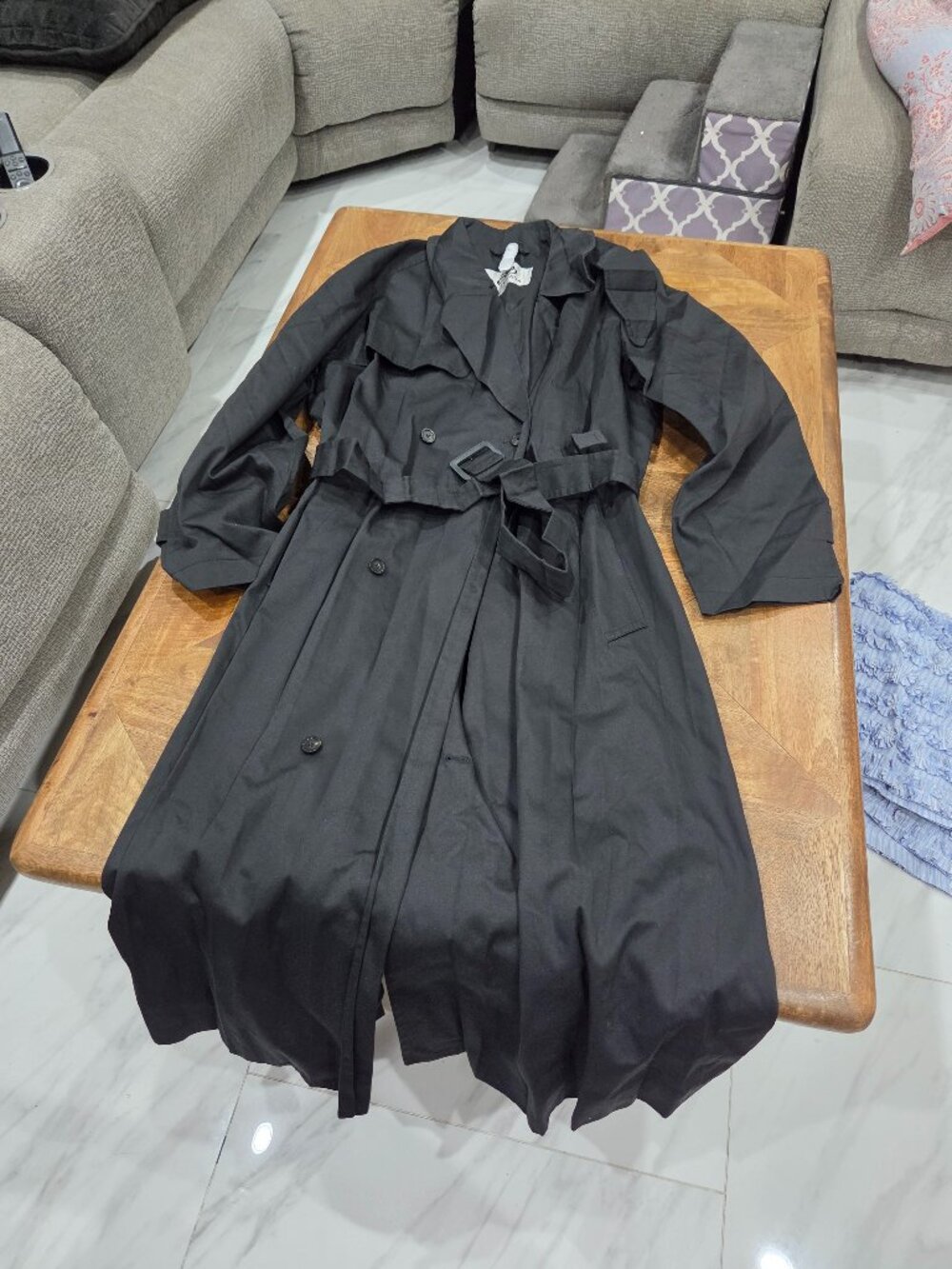 BALENCIAGA Gabardine Trench Coat Size M  OVERSIZED New $3551.00